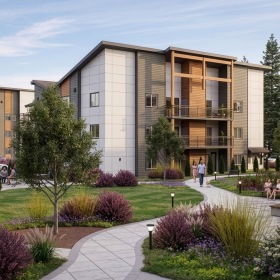 Exterior of apartment buildings
