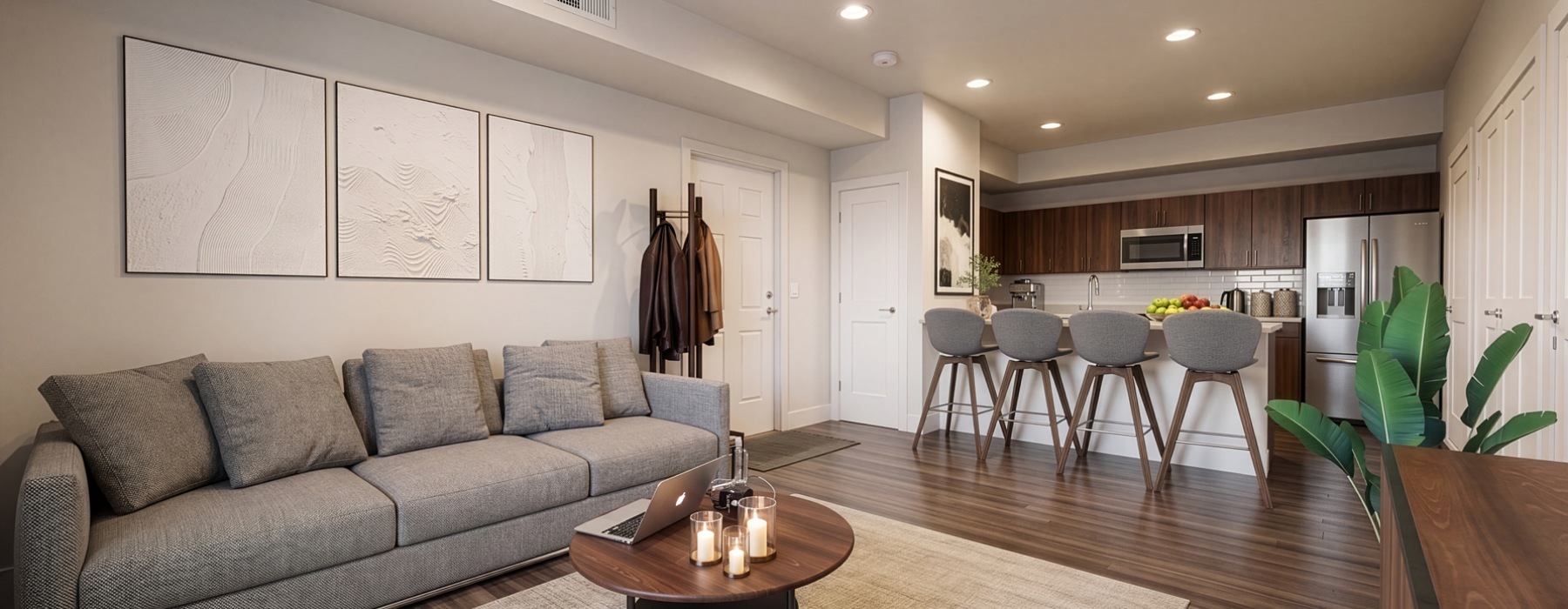 Living room with couch and coffee table