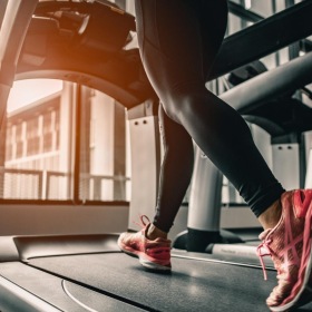 a person working out on a treadmill