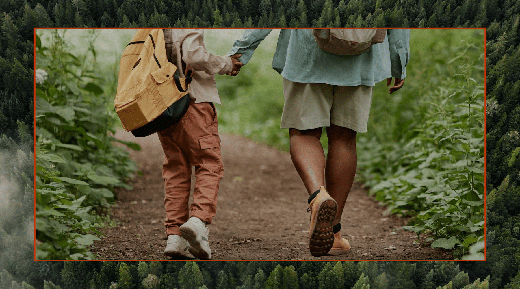 a family walking in a park